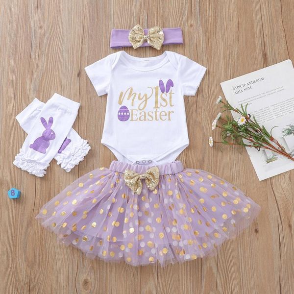 born baby girls easter 4-piece outfit set short sleeve romper+tutu skirt+headband+ clothing sets, White
born baby girls easter 4-piece outfit set short sleeve romper+tutu skirt+headband+ clothing sets, White
