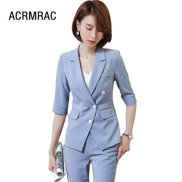 women suits summer half sleeve stripe blazers pants office lady formal work clothes woman set 6018 women's two piece, White
women suits summer half sleeve stripe blazers pants office lady formal work clothes woman set 6018 women's two piece, White