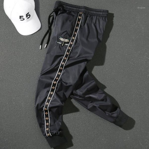 men's pants ice silk casual summer thin black elastic waistband lace-up ankle banded dragonfly embroidered versatile
men's pants ice silk casual summer thin black elastic waistband lace-up ankle banded dragonfly embroidered versatile