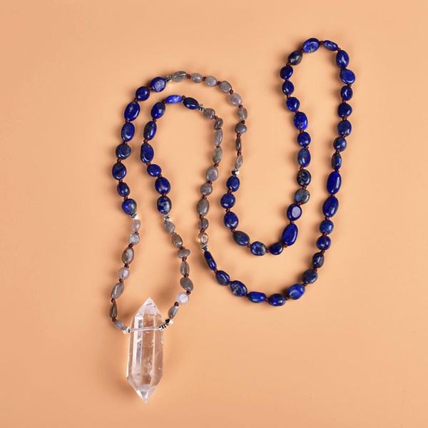 pendant necklaces natural stone crystal healing necklace boho long for women lapis lazuli labradorite beads knot, Silver
pendant necklaces natural stone crystal healing necklace boho long for women lapis lazuli labradorite beads knot, Silver