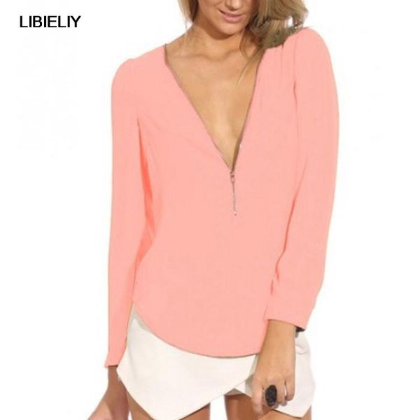 women's blouses & shirts fashion nice autumn v neck long sleeve zipper chiffon women work wear blusas femininas 4 color solid wf-8, White
women's blouses & shirts fashion nice autumn v neck long sleeve zipper chiffon women work wear blusas femininas 4 color solid wf-8, White