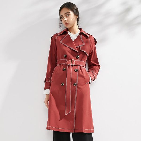 women's trench coats embroidery retro double breasted spring autumn windbreaker female slim women solid belt long trenchs coat for, Tan;black
women's trench coats embroidery retro double breasted spring autumn windbreaker female slim women solid belt long trenchs coat for, Tan;black