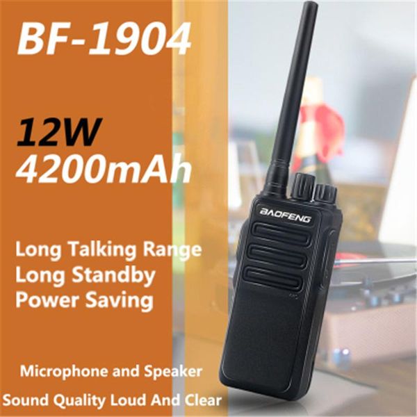baofeng bf-1904 walkie talkie 12w uhf two way radio di prosciutto dual band mobile hf ricetrasmettitore cb
baofeng bf-1904 walkie talkie 12w uhf two way radio di prosciutto dual band mobile hf ricetrasmettitore cb