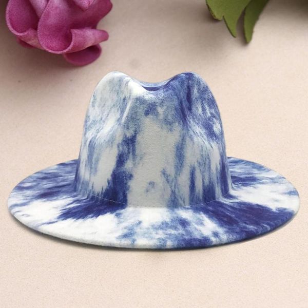 wide brim hats colorful felt jazz hat sun protection double-sided tie-dye fedora for beach, Blue;gray
wide brim hats colorful felt jazz hat sun protection double-sided tie-dye fedora for beach, Blue;gray