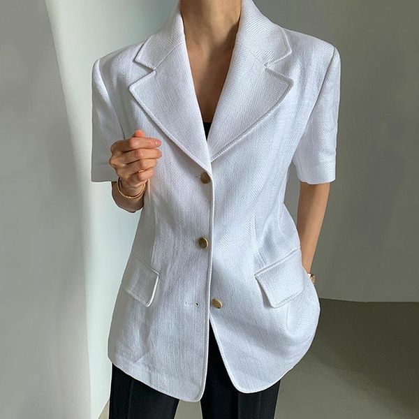 women's suits & blazers korean chic summer temperament lapel three button women design casual short sleeve office ladies elegant blaze, White;black
women's suits & blazers korean chic summer temperament lapel three button women design casual short sleeve office ladies elegant blaze, White;black