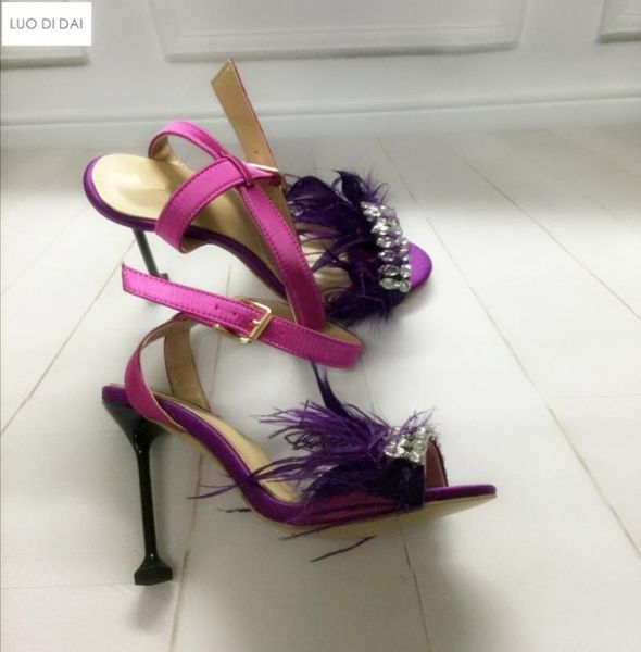 fashion women feather sandals party shoes thin heel summer crystal diamond high heels, Black
fashion women feather sandals party shoes thin heel summer crystal diamond high heels, Black