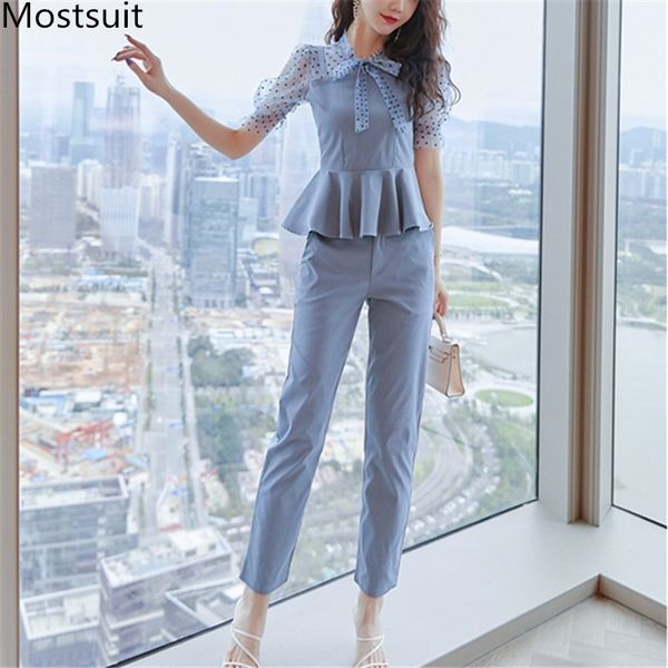 summer elegant office two piece sets women dot printed short sleeve tunic + pants suits workwear ol style ladies set femme 210518, White
summer elegant office two piece sets women dot printed short sleeve tunic + pants suits workwear ol style ladies set femme 210518, White