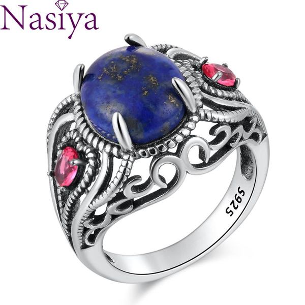 cluster rings luxury antique lapis ring for women vintage 8*10mm stone engagement fine jewelry bohemian silver party gift, Golden;silver
cluster rings luxury antique lapis ring for women vintage 8*10mm stone engagement fine jewelry bohemian silver party gift, Golden;silver