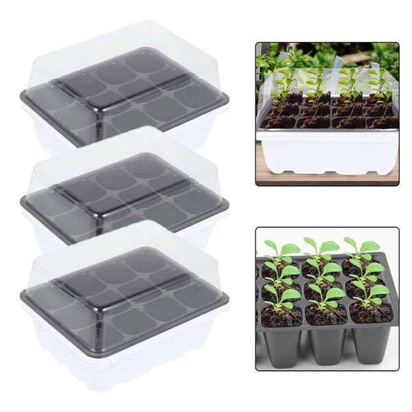 seedling tray with lid plug plant seed greenhouse propagation set 12cells for germination gardens 3pcs planters & pots
seedling tray with lid plug plant seed greenhouse propagation set 12cells for germination gardens 3pcs planters & pots