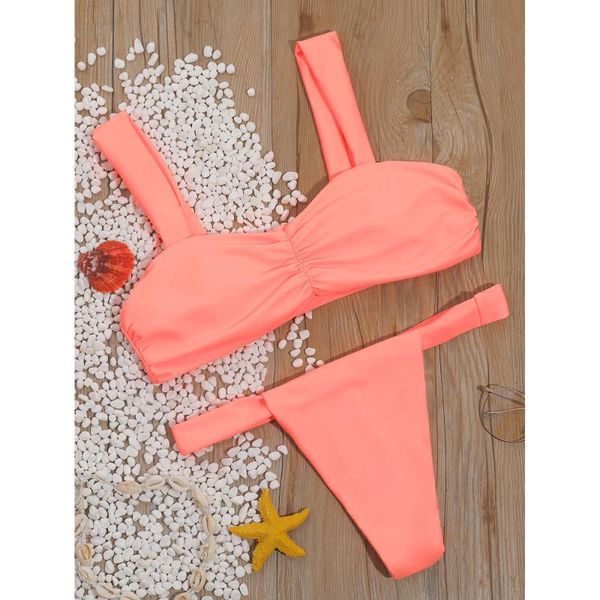 pleated fluorescent orange women bikinis vest type shoulder swimsuit set split beachwear bandage bathing suit one-piece suits
pleated fluorescent orange women bikinis vest type shoulder swimsuit set split beachwear bandage bathing suit one-piece suits