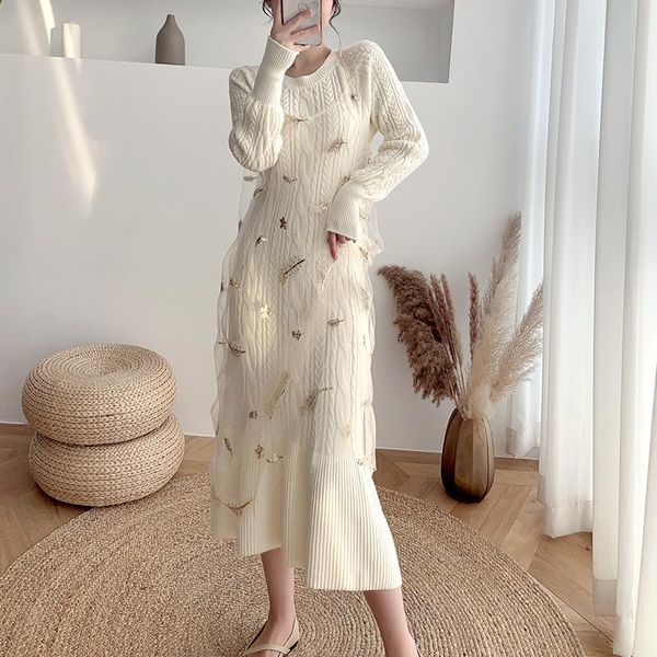 casual dresses winter knit sweater dress women knitted with mesh spaghetti strap female long sleeve soft vestidos high quality, Black;gray
casual dresses winter knit sweater dress women knitted with mesh spaghetti strap female long sleeve soft vestidos high quality, Black;gray