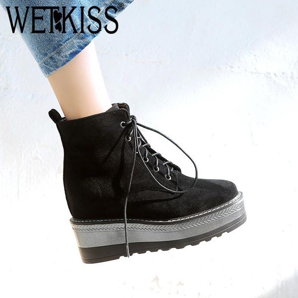 boots wetkiss cross-tied female flat platform height increasing women ankle casual round toe bootie non slip solid shoes, Black
boots wetkiss cross-tied female flat platform height increasing women ankle casual round toe bootie non slip solid shoes, Black