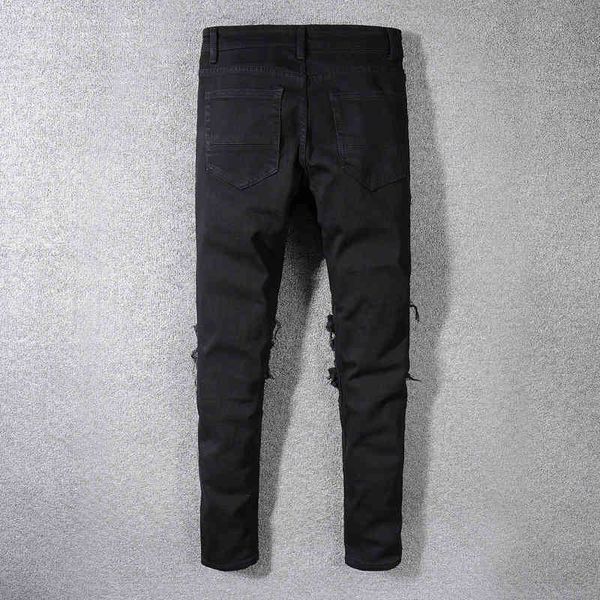 men's jeans black patchwork stretch denim biker jeans for motorcycle slim fit skinny ripped pencil pants nl4g, Blue
men's jeans black patchwork stretch denim biker jeans for motorcycle slim fit skinny ripped pencil pants nl4g, Blue