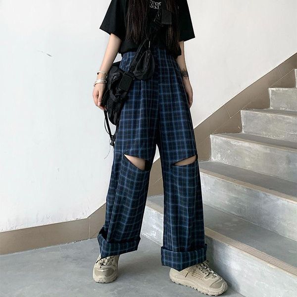 women's pants & capris houzhou plaid harajuku vintage korean fashion wide leg hole trousers women loose hollow out straight casual drop, Black;white
women's pants & capris houzhou plaid harajuku vintage korean fashion wide leg hole trousers women loose hollow out straight casual drop, Black;white