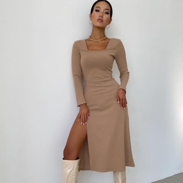 casual dresses elegant square neck ribbed knitted women long sleeve high stretch basic bodycon dress streetwear vestidos, Black;gray
casual dresses elegant square neck ribbed knitted women long sleeve high stretch basic bodycon dress streetwear vestidos, Black;gray