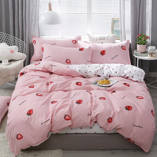 bedding sets 4pcs strawberry cute set floral plant king size bed sheets girl quilt soft cotton for family
bedding sets 4pcs strawberry cute set floral plant king size bed sheets girl quilt soft cotton for family