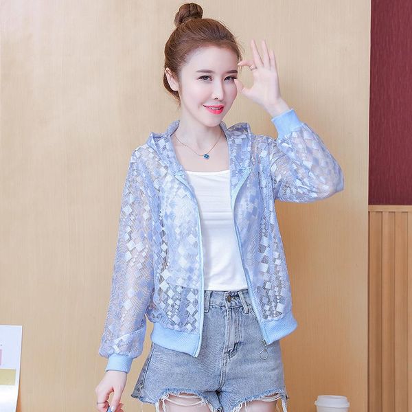 #5379 blue pink white super thin short jacket women hooded see through clothes lace chiffon coat female long sleeved summer 2021 women', Black;brown
#5379 blue pink white super thin short jacket women hooded see through clothes lace chiffon coat female long sleeved summer 2021 women', Black;brown
