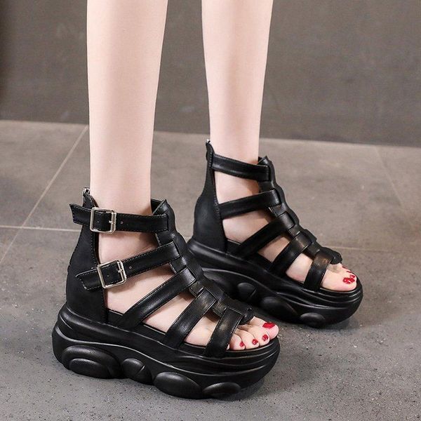 sandals 8cm/3.2 inch height fashion thick bottom wedge for women casual open toes summer comfortable versatile hollow shoes, Black
sandals 8cm/3.2 inch height fashion thick bottom wedge for women casual open toes summer comfortable versatile hollow shoes, Black