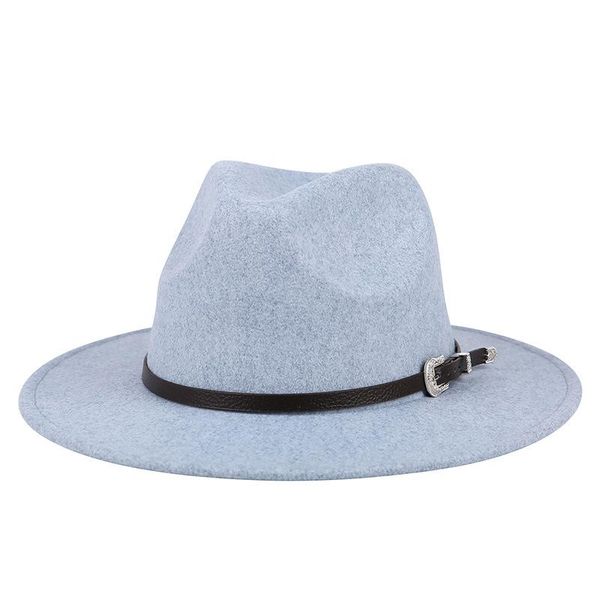 wide brim hats style wool hat men women fedora european jazz felt vintage wedding belt cap, Blue;gray
wide brim hats style wool hat men women fedora european jazz felt vintage wedding belt cap, Blue;gray