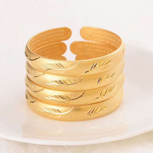 bangle 24 k fine gold gf bracelet africa arab items 4 pcs select fashion leaf sculpture abrasive blasting jewelry, Black
bangle 24 k fine gold gf bracelet africa arab items 4 pcs select fashion leaf sculpture abrasive blasting jewelry, Black
