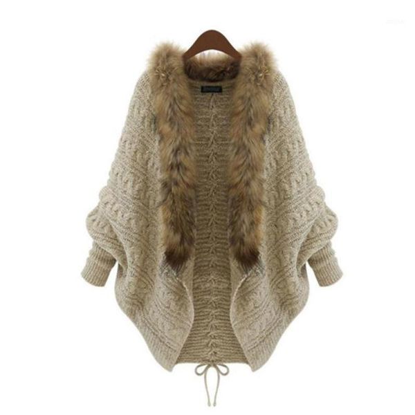 women's sweaters 2021 fashion cardigan sweater women faux fur teddy collar bat sleeves knitted winter poncho jacket coat pull femme, White;black
women's sweaters 2021 fashion cardigan sweater women faux fur teddy collar bat sleeves knitted winter poncho jacket coat pull femme, White;black