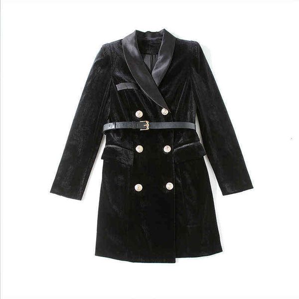autumn and winter golden veet coat with clothes light mature wind celebrity temperament belt, Black;gray
autumn and winter golden veet coat with clothes light mature wind celebrity temperament belt, Black;gray