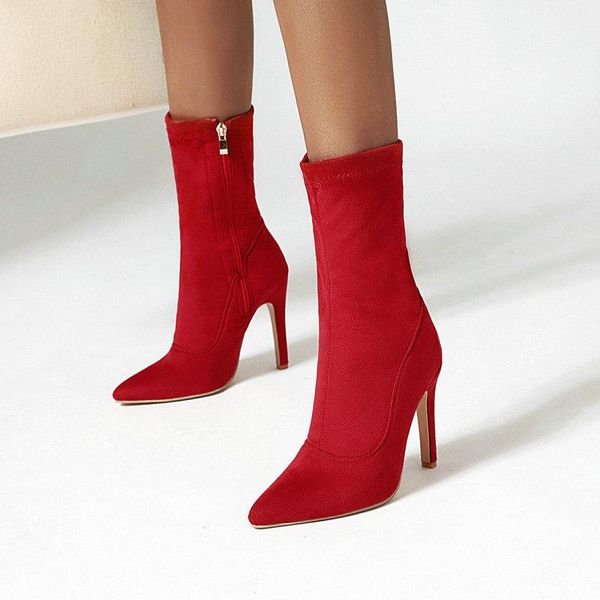 boots flock women ankle fashion pointed toe thin heel short zipper party 2021 winter big size, Black
boots flock women ankle fashion pointed toe thin heel short zipper party 2021 winter big size, Black