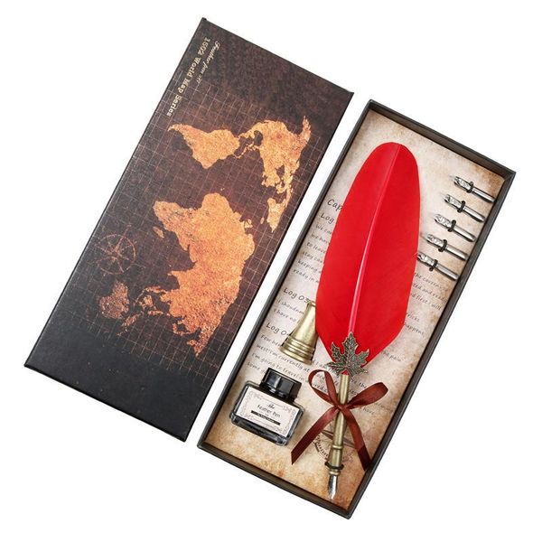 fashion red turkey feather pen set business signature dip writing vintage quill calligraphy fountain stationery gift box pens
fashion red turkey feather pen set business signature dip writing vintage quill calligraphy fountain stationery gift box pens