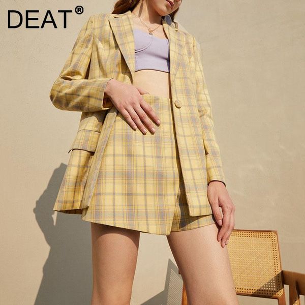 two piece dress deat 2021 women fashion yellow striped plaid notched long sleeve suit short high waist skirt pieces summer autumn 7e6079, White
two piece dress deat 2021 women fashion yellow striped plaid notched long sleeve suit short high waist skirt pieces summer autumn 7e6079, White