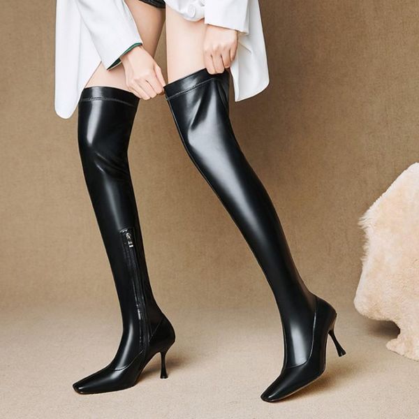 boots style fashion pure color stylish girl winter over the knee high square toe heels outdoor zipper shoes, Black
boots style fashion pure color stylish girl winter over the knee high square toe heels outdoor zipper shoes, Black