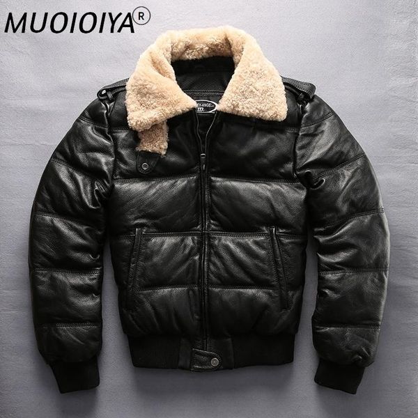 men's leather & faux angel 2021 mens genuine down coats jacket fashion section casual coat motorcycle biker, Black
men's leather & faux angel 2021 mens genuine down coats jacket fashion section casual coat motorcycle biker, Black