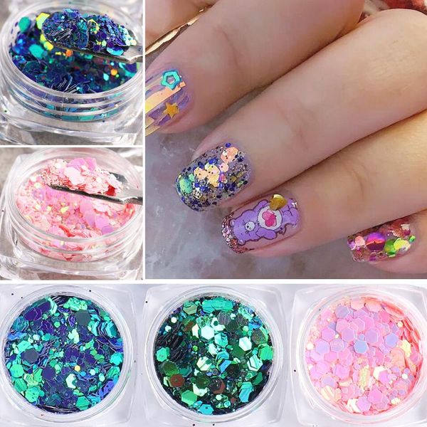 nail art decorations laser irregular hexagonal chameleon glitter sequin set holographic charm mixed design accessories, Silver;gold
nail art decorations laser irregular hexagonal chameleon glitter sequin set holographic charm mixed design accessories, Silver;gold