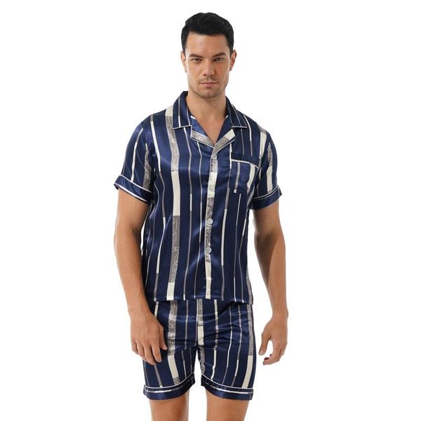men's sleepwear men stylish print casual pajama sets sissy nightwear loungewear short sleeve t-shirts with elastic waistband shorts, Black;brown
men's sleepwear men stylish print casual pajama sets sissy nightwear loungewear short sleeve t-shirts with elastic waistband shorts, Black;brown