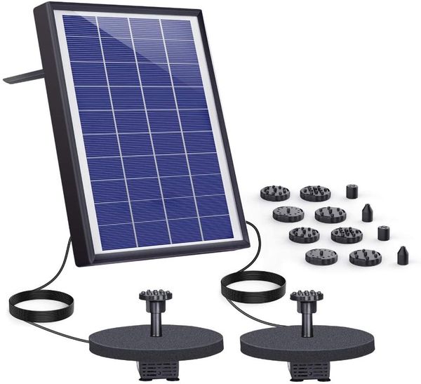 6.5w solar fountain pump built-in double 1500mah battery backup water floating with 12 nozzle garden decorations
6.5w solar fountain pump built-in double 1500mah battery backup water floating with 12 nozzle garden decorations
