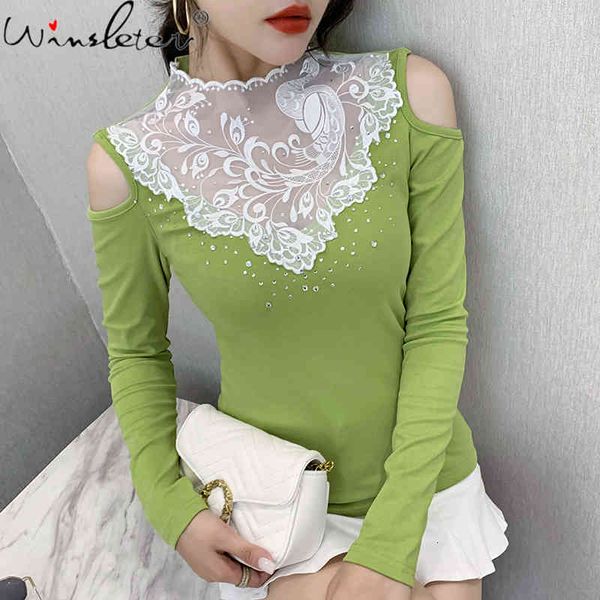 women's t-shirt spring fall korean clothes girl fashion diamonds off shoulder patchwork embroidery cotton women tees t0d, White
women's t-shirt spring fall korean clothes girl fashion diamonds off shoulder patchwork embroidery cotton women tees t0d, White