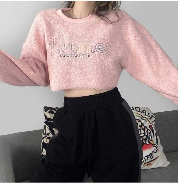 women plush simple embroidery outdoor sports running suit short round neck pink yoga belly button fitness training outfits, White;red
women plush simple embroidery outdoor sports running suit short round neck pink yoga belly button fitness training outfits, White;red