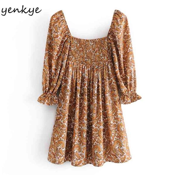summer women vintage print casual dress square neck lantern sleeve mini a-line clothes female elastic vestido 210514, Black;gray
summer women vintage print casual dress square neck lantern sleeve mini a-line clothes female elastic vestido 210514, Black;gray