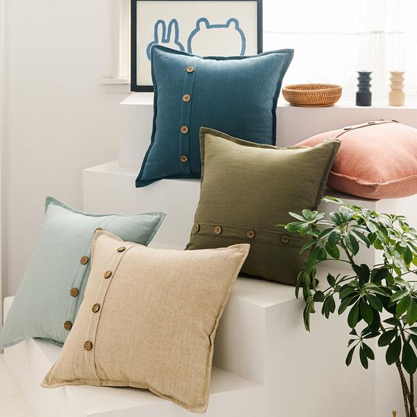 cushion/decorative pillow solid cotton linen cushion cover 45x45cm pink blue green beige for couch bed home decoration coconut button
cushion/decorative pillow solid cotton linen cushion cover 45x45cm pink blue green beige for couch bed home decoration coconut button