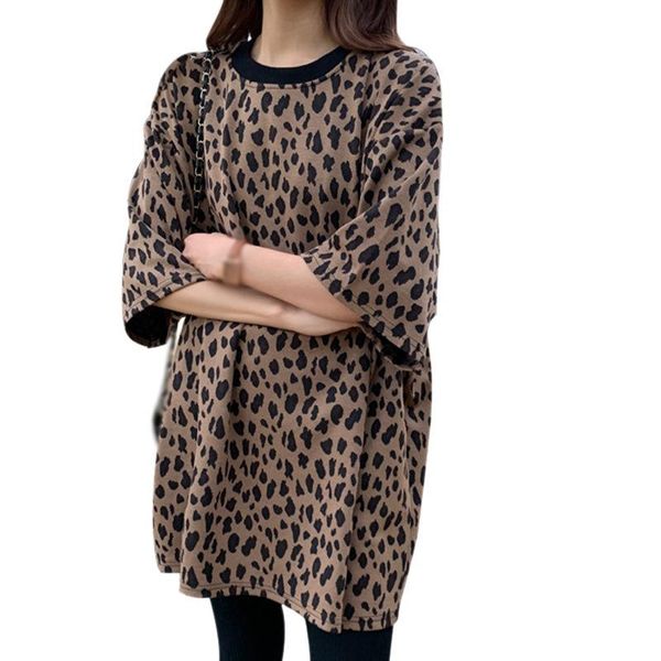 women korean mid length harajuku style leopard loose short sleeve t shirt schoolgirl casual bottoming t-shirt women's, White
women korean mid length harajuku style leopard loose short sleeve t shirt schoolgirl casual bottoming t-shirt women's, White