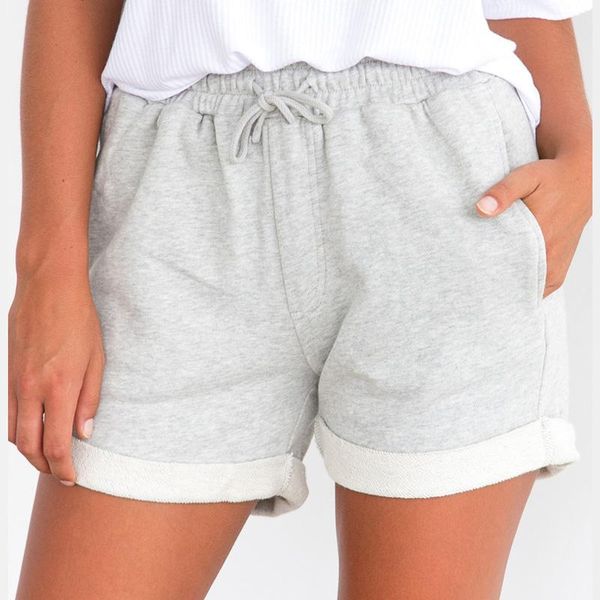 women's shorts women elastic high waist drawstring casual summer roll up hem short femme ete 2021 pantalones cortos mujer, White;black
women's shorts women elastic high waist drawstring casual summer roll up hem short femme ete 2021 pantalones cortos mujer, White;black