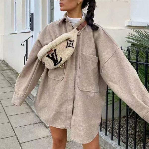 women's jackets autumn fashion ladies soft coats elegant girls chic big pocket outerwear 2021 women oversize woolen solid casual, Black;brown
women's jackets autumn fashion ladies soft coats elegant girls chic big pocket outerwear 2021 women oversize woolen solid casual, Black;brown