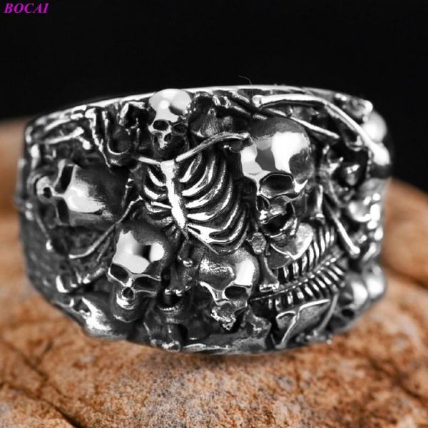 sterling silver ring men's hip hop retro trend personality single skull thai rings for men and women cluster, Golden;silver
sterling silver ring men's hip hop retro trend personality single skull thai rings for men and women cluster, Golden;silver