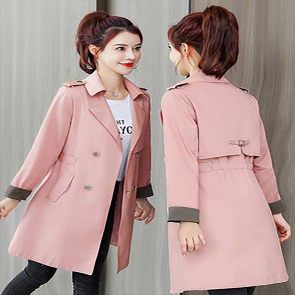 women's trench coats 2021 spring and autumn temperament mid-length slim short solid color windbreaker jacket women, Tan;black
women's trench coats 2021 spring and autumn temperament mid-length slim short solid color windbreaker jacket women, Tan;black
