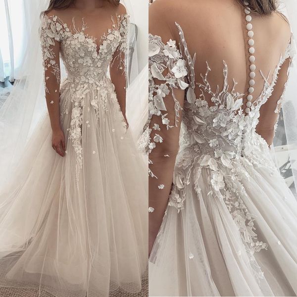 illusion 3d flower vintage wedding dress bridal gown long sleeve 2021 new tulle lace wedding gown vestido de noiva brautkleider, White
illusion 3d flower vintage wedding dress bridal gown long sleeve 2021 new tulle lace wedding gown vestido de noiva brautkleider, White