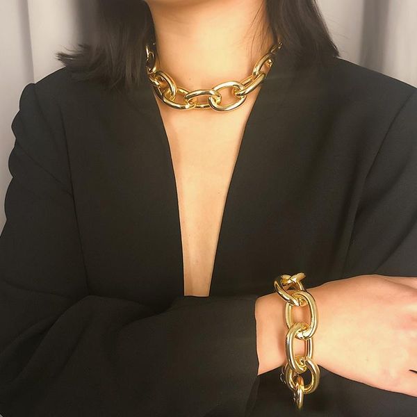 chokers lady thick chian necklace bracelet 2021 fashion big ring chain hip hop exaggerated hyperbolic plus size, Golden;silver
chokers lady thick chian necklace bracelet 2021 fashion big ring chain hip hop exaggerated hyperbolic plus size, Golden;silver