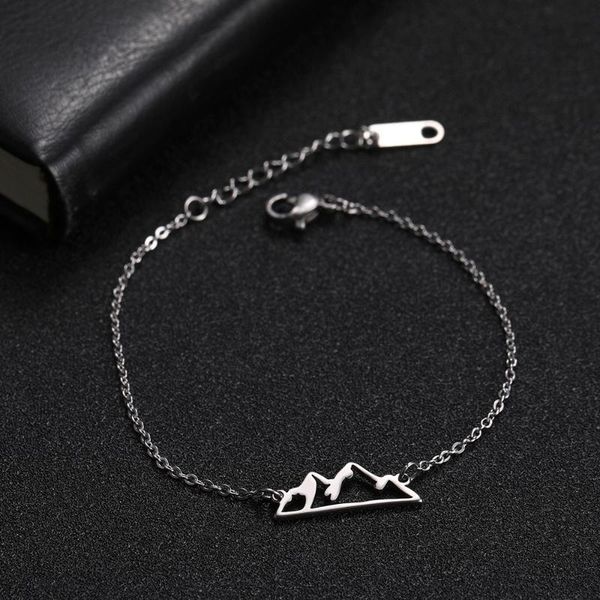 link, chain 2021 skyrim cute fashion mountain charm bracelet ladies stainless steel adjustable link pulsera jewelry gift, Black
link, chain 2021 skyrim cute fashion mountain charm bracelet ladies stainless steel adjustable link pulsera jewelry gift, Black