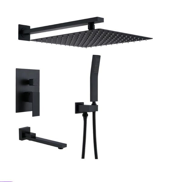 black shower set, high-end el square concealed simple wall-mounted bathroom sets
black shower set, high-end el square concealed simple wall-mounted bathroom sets