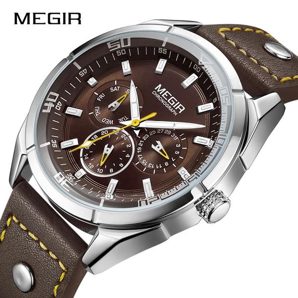 wristwatches megir brand quartz watch men relogio masculino leather business casual wrist watches 24 hour male clock erkek kol saati, Slivery;brown
wristwatches megir brand quartz watch men relogio masculino leather business casual wrist watches 24 hour male clock erkek kol saati, Slivery;brown