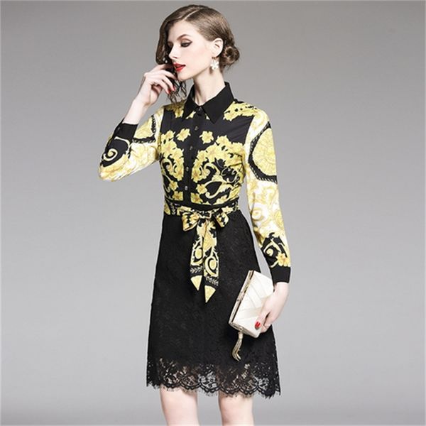 casual dresses fashion office lady elegant a-line dress vintage print patchwork lace women party zkim, Black;gray
casual dresses fashion office lady elegant a-line dress vintage print patchwork lace women party zkim, Black;gray