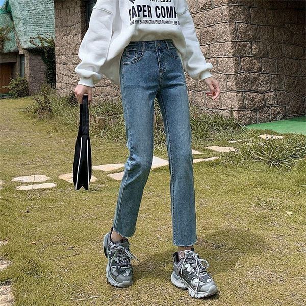 women's jeans straight cropped high waist pants 2021 spring and autumn solid color stretch sliming all-match female trousers, Blue
women's jeans straight cropped high waist pants 2021 spring and autumn solid color stretch sliming all-match female trousers, Blue